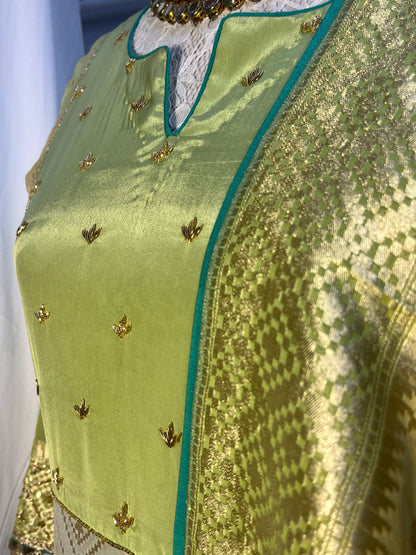 Georgette Khaddi Banarasi silk kurta set