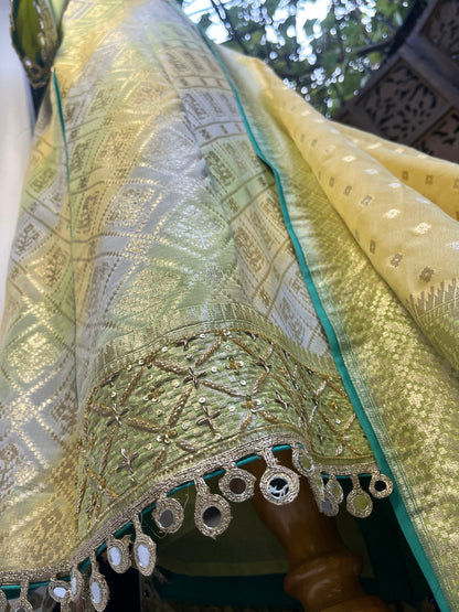 Georgette Khaddi Banarasi silk kurta set