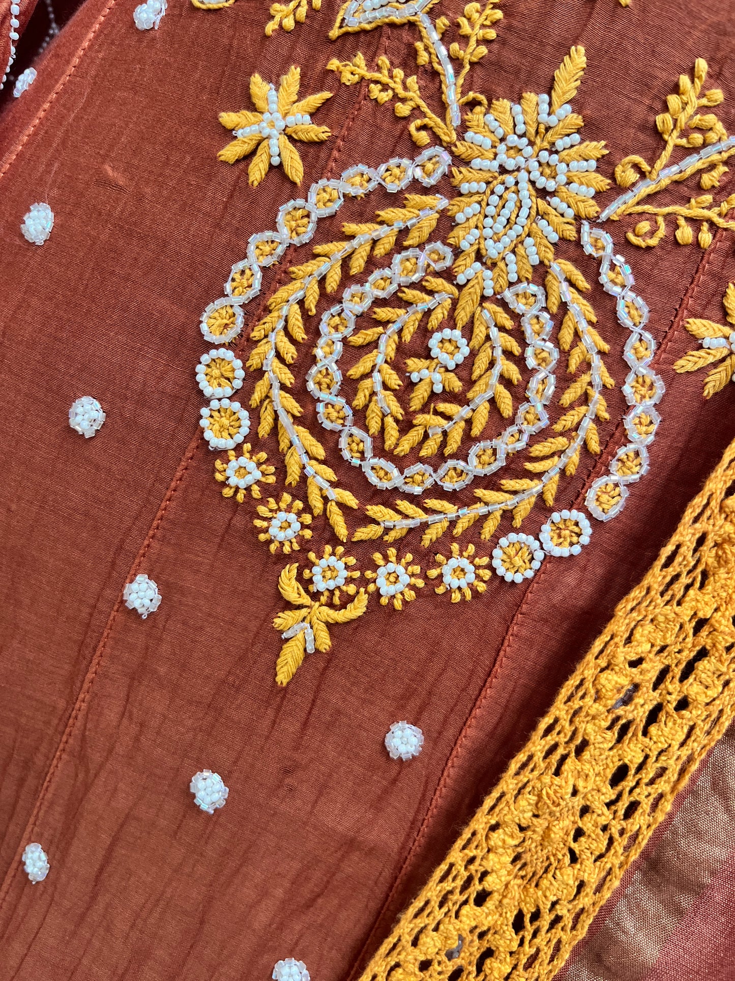Mulmul Anarkali with Handcrafted Embroidery