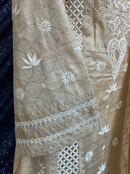 Tussar silk kurta and dupatta set