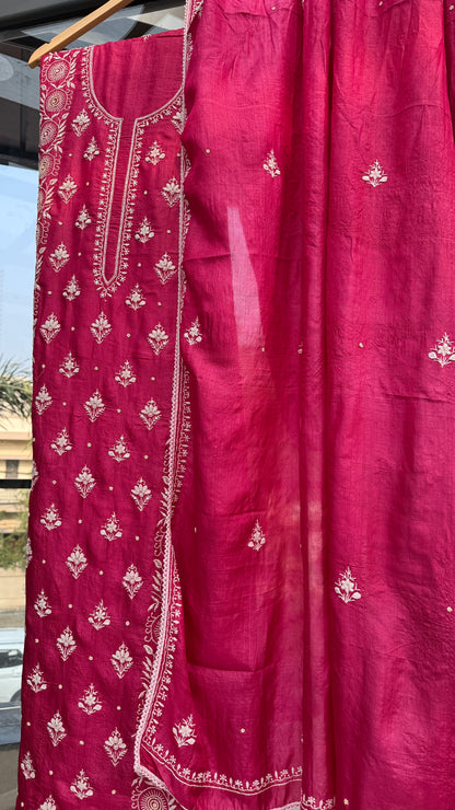 रानी रीगल प्योर सिल्क टसर अनस्टिच्ड कुर्ता और दुपट्टा सेट
