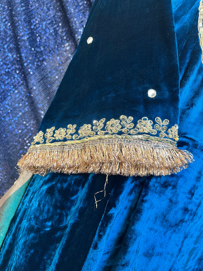 Silk Velvet Suit with Ethereal Tissue Dupatta