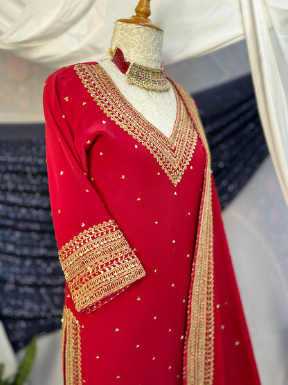 Sequins, and golden dori embroidery kurta set