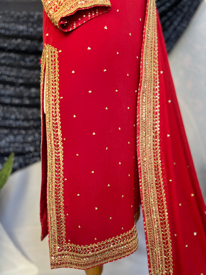 Sequins, and golden dori embroidery kurta set