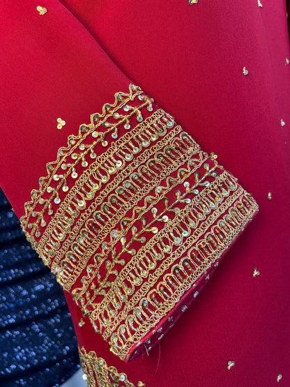 Sequins, and golden dori embroidery kurta set