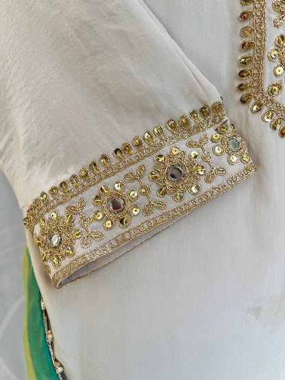 Beautiful Kurta with Silk Bandhani sharara