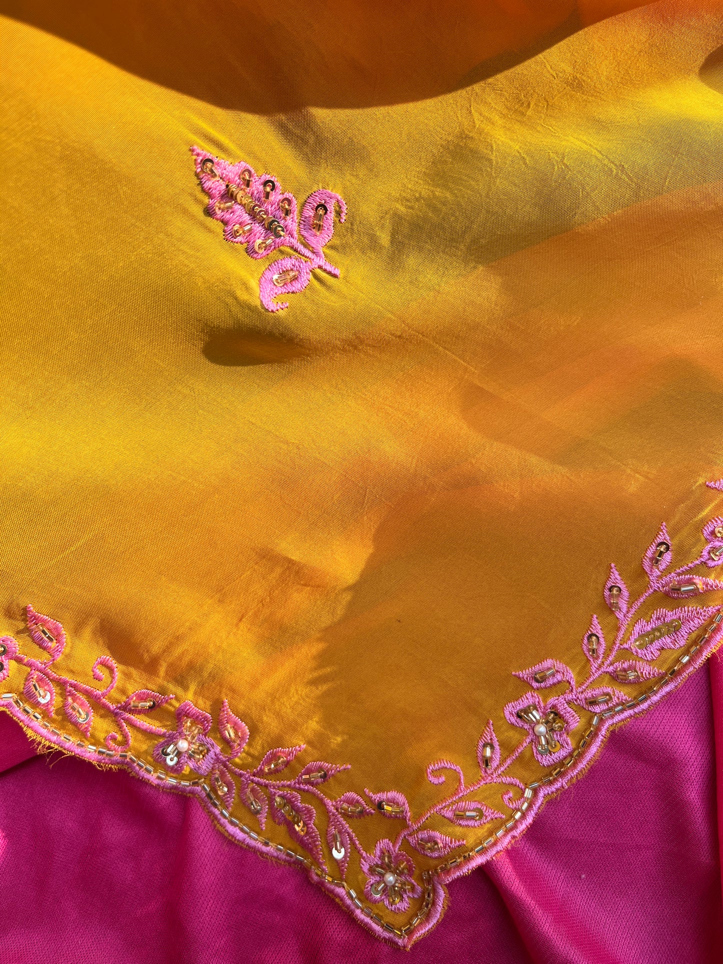 Mustard Yellow Garara Set with Organza Dupatta