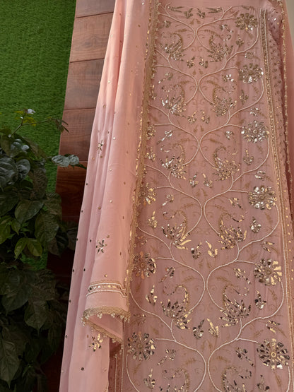 Ensemble Kurta avec broderie Mukaish et Kaamdani