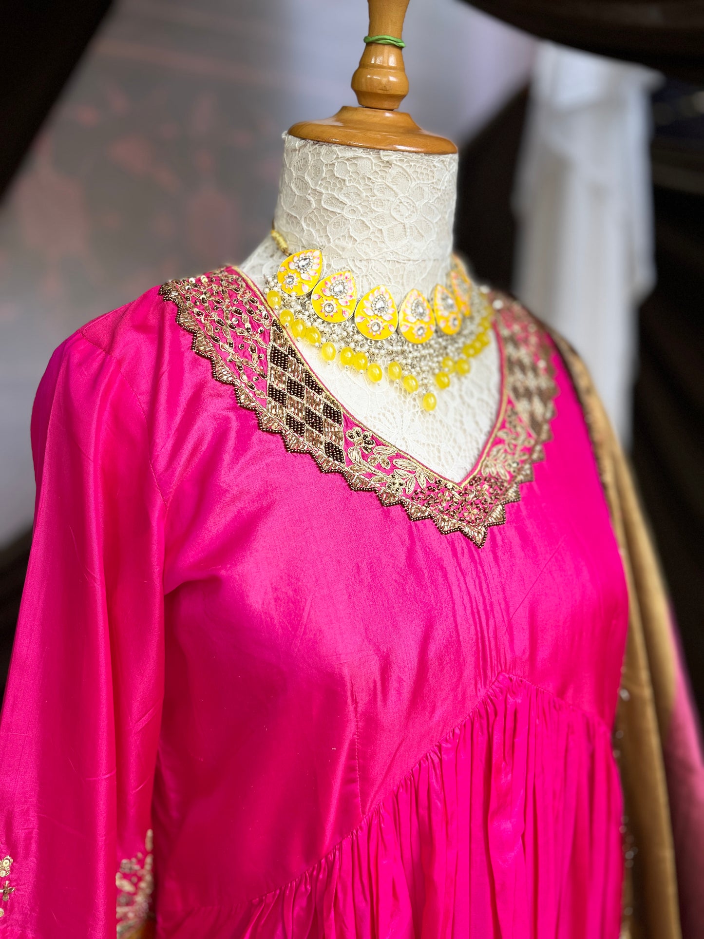 Vibrant Festive Silk Anarkali Set
