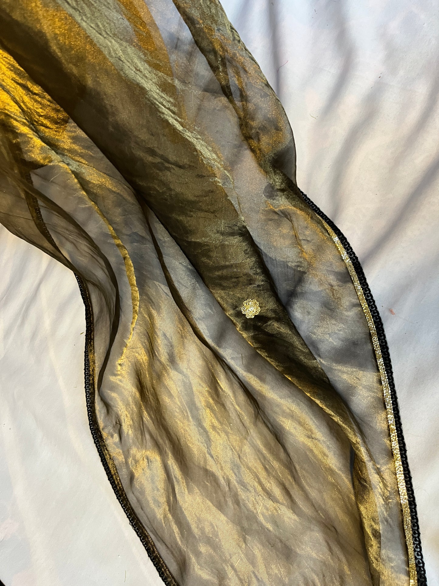 Black and Golden Tissue Kurta Set