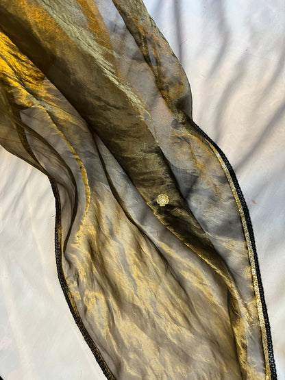 Black and Golden Tissue Kurta Set