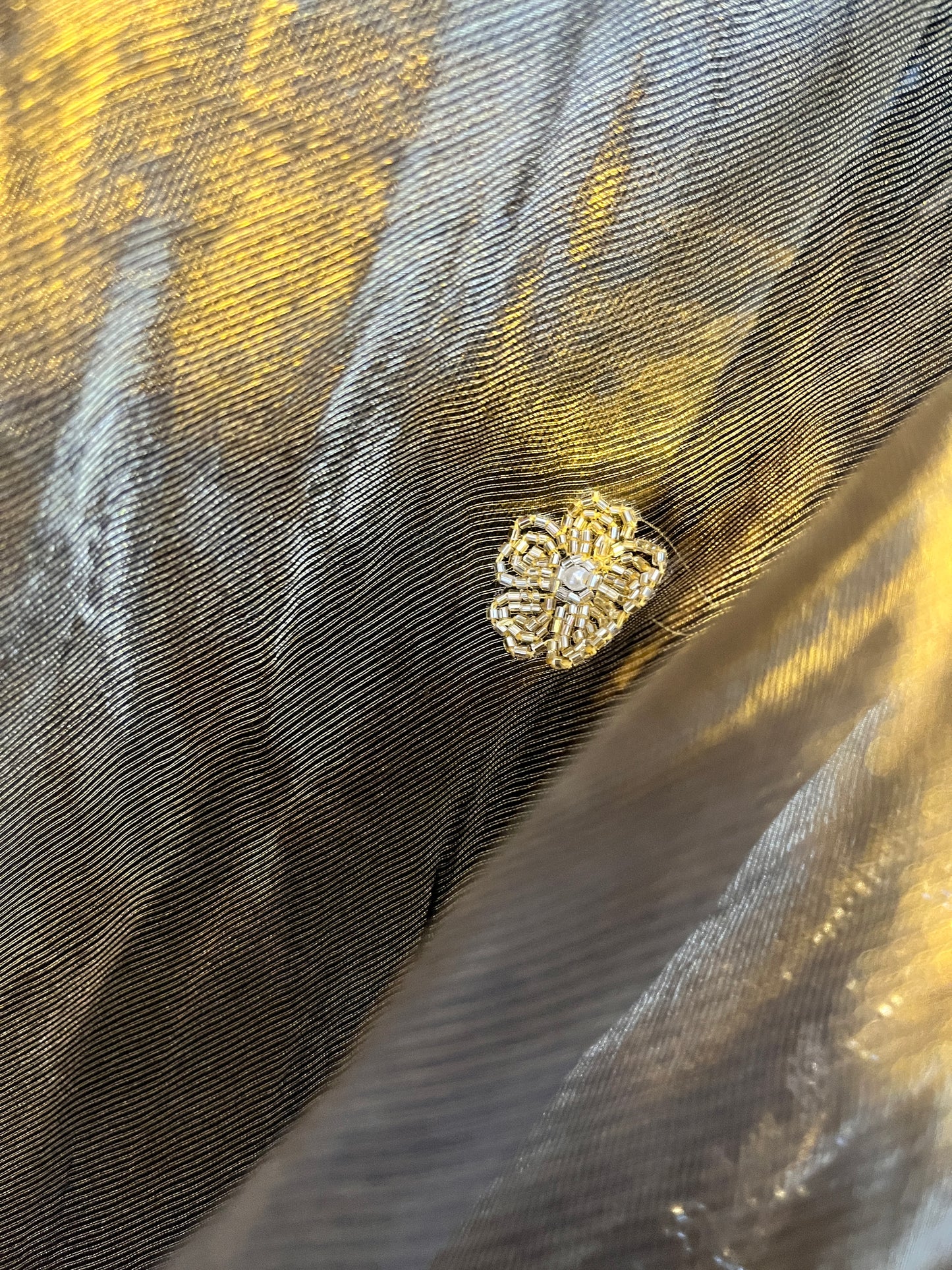 Black and Golden Tissue Kurta Set