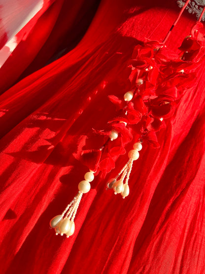 Red Mulmul Anarkali
