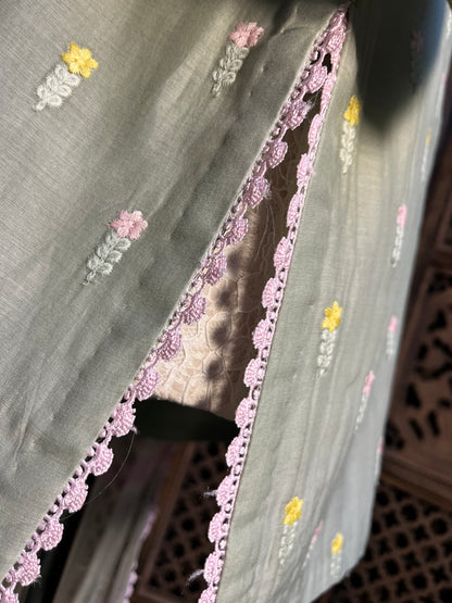 Pista green short kurta set