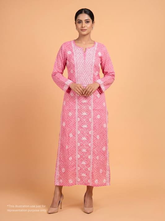A Gentle Grace Bandhani Prints Adorned with Chikankari & Cutdana