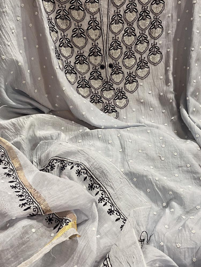 Subtle Sophistication – Mulmul Motif Ensemble with Pearl & Cutdana Accents