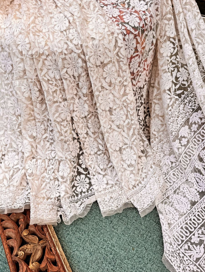 Softest Net Fabric Saree with Superfine Chikankari