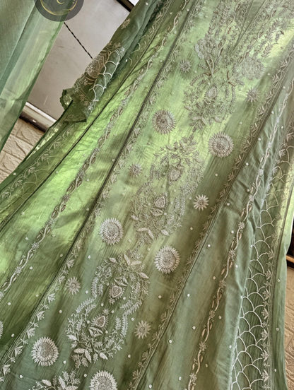 Grace in Green – Festive Mulmul Anarkali