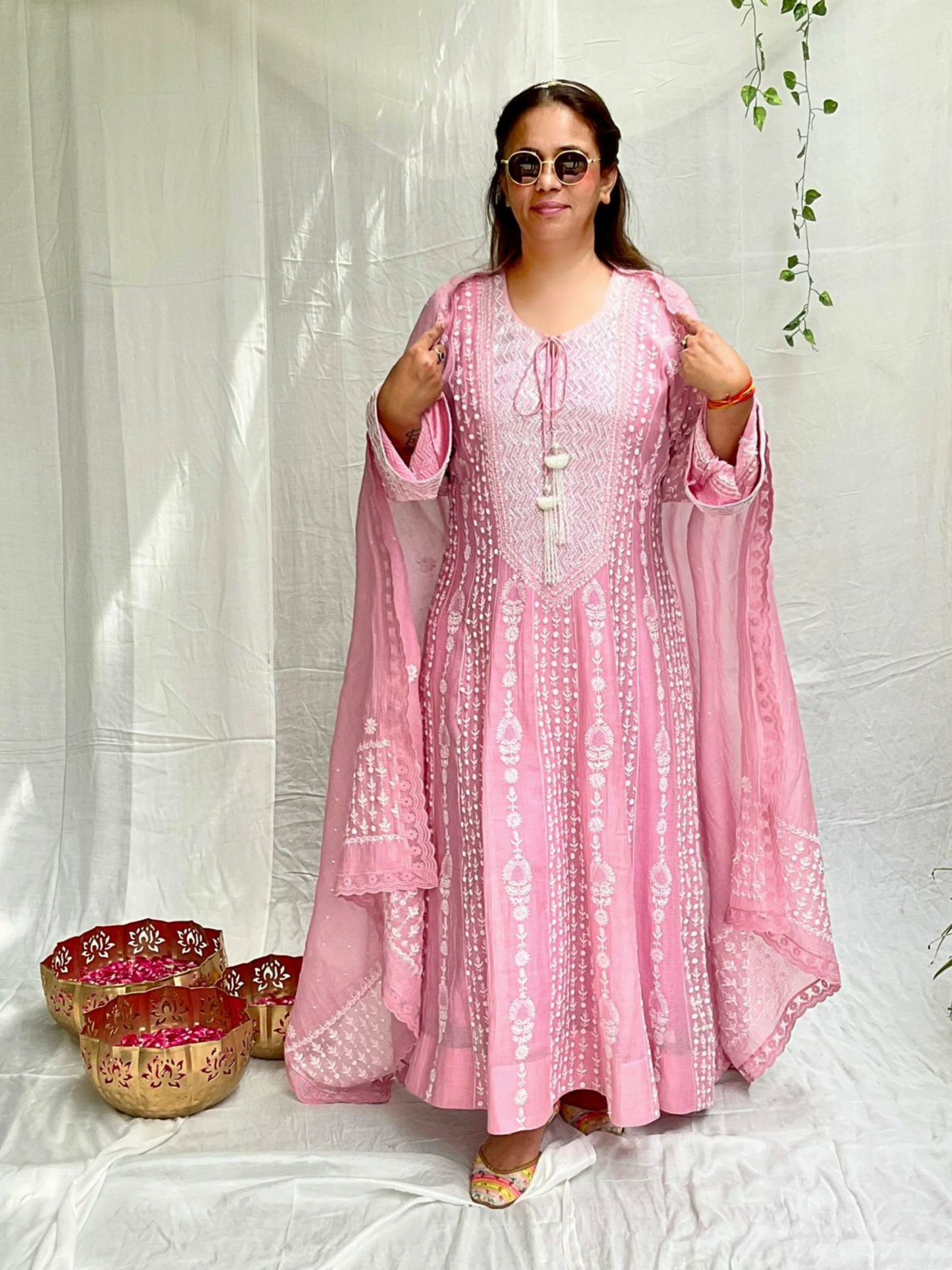 Ready to Wear Pink Anarkali Set