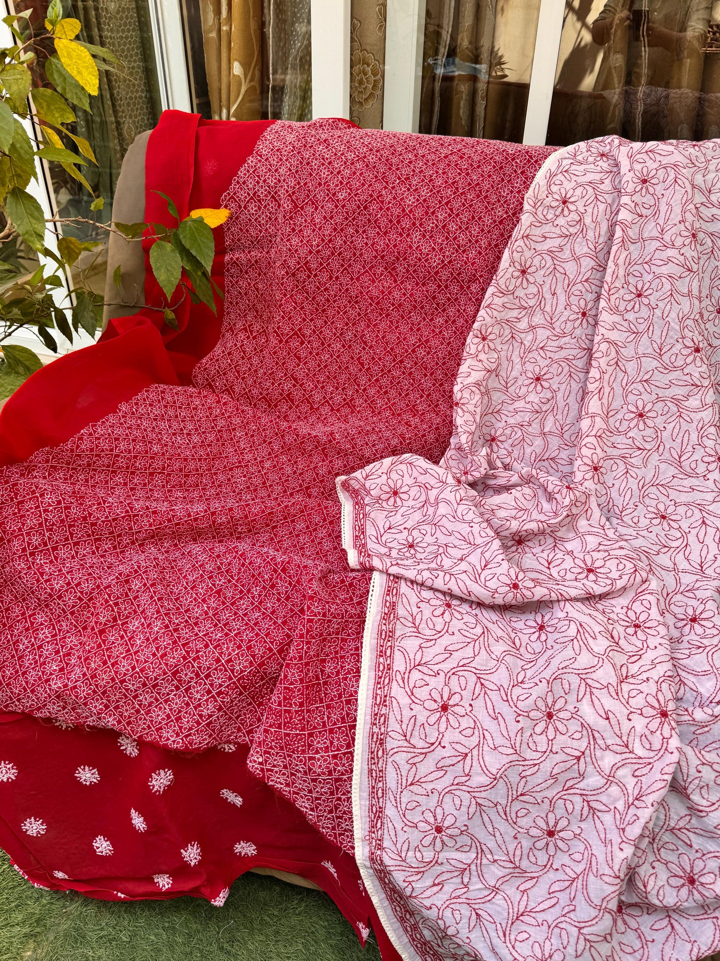 Cotton Voile Kurta with Hand Chikankari Embroidery