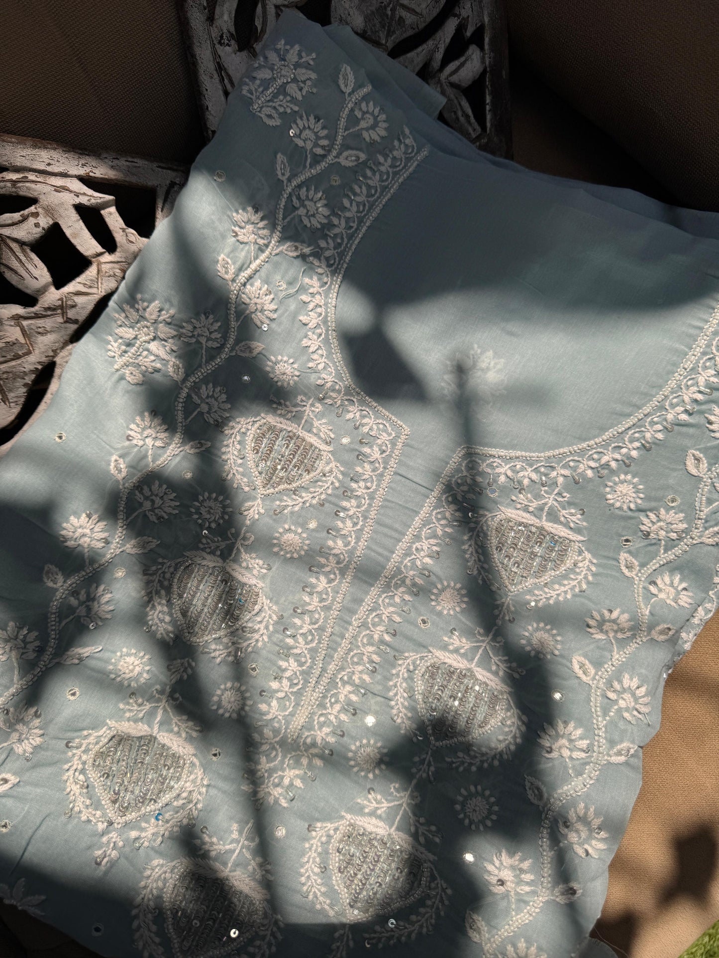 cotton kurta with  Chikankri work