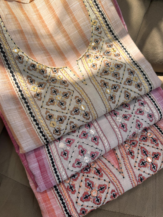 Pure Cotton Liene Stripes Kurta