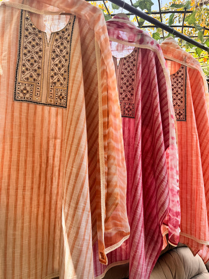Pure Cotton Liene Stripes Kurta