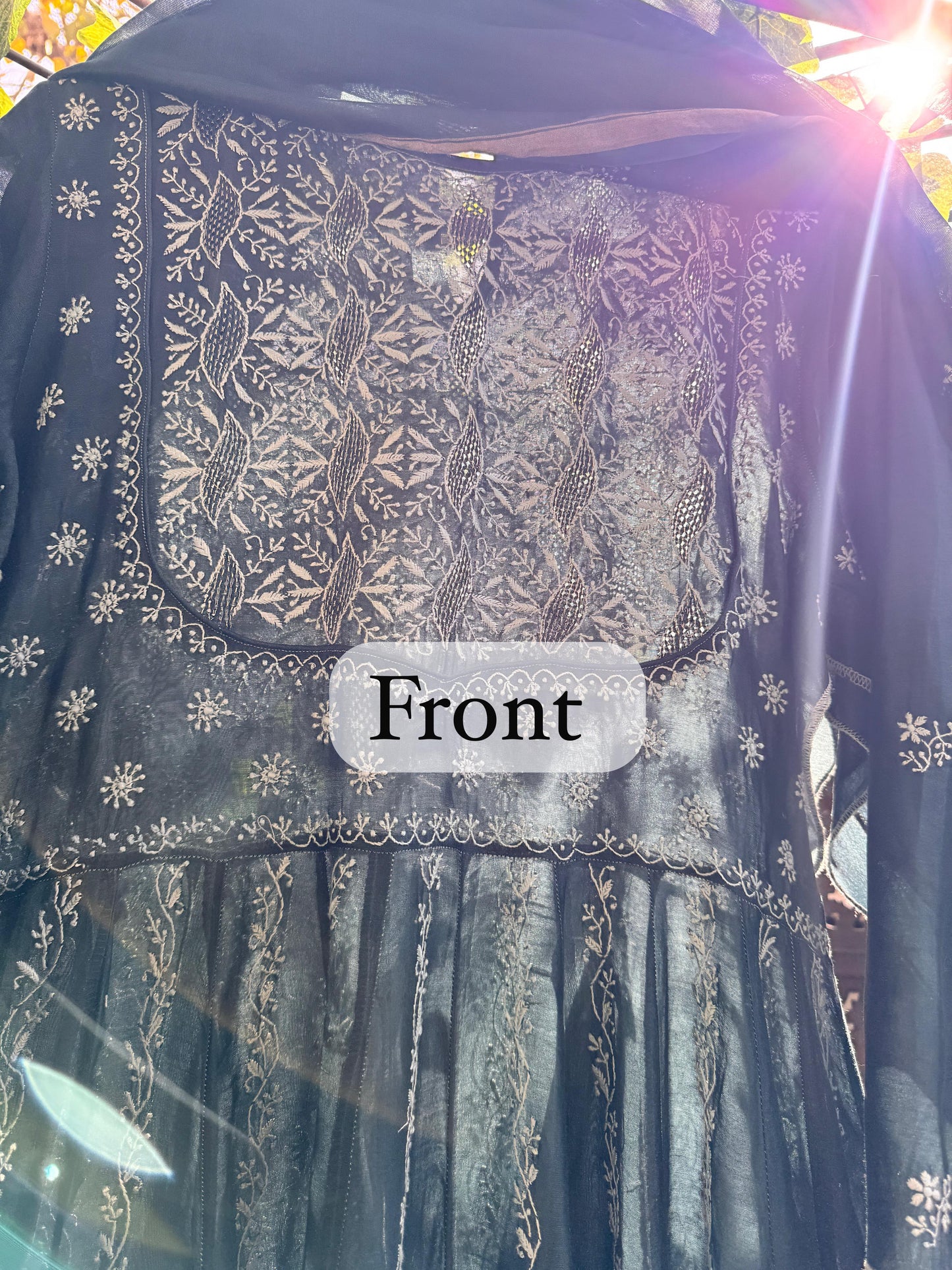 EXCLUSIVE CHIKANKARI CHANDERI SILK ANARKALI