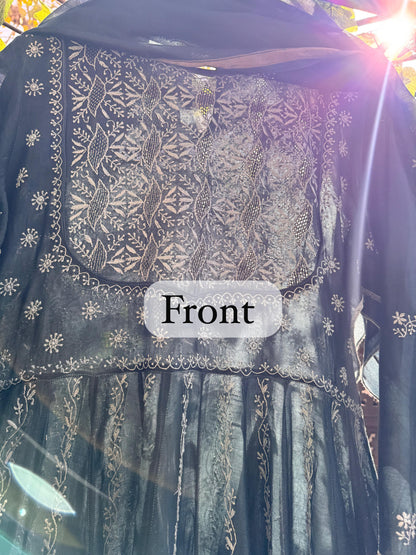 EXCLUSIVE CHIKANKARI CHANDERI SILK ANARKALI