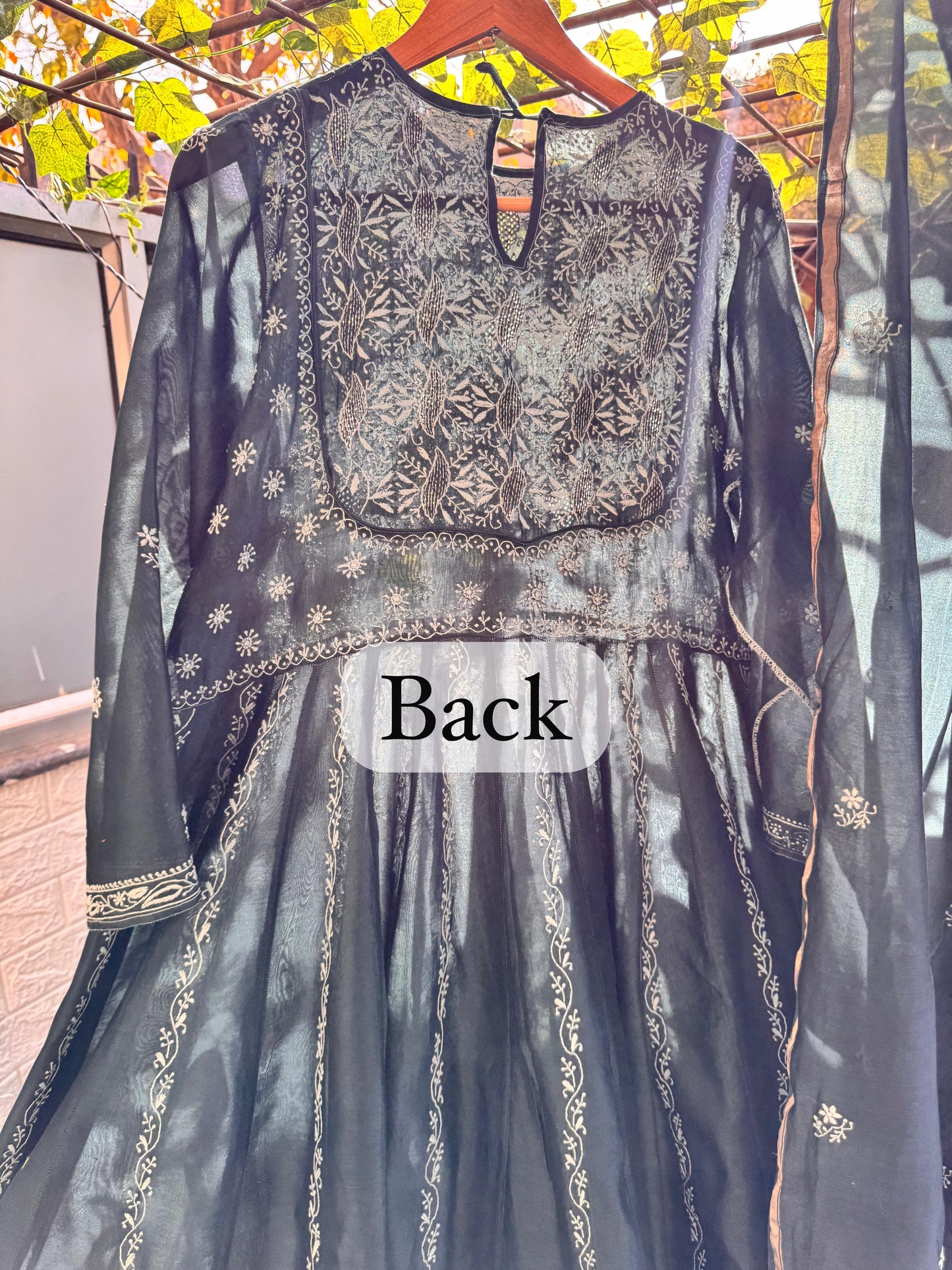 EXCLUSIVE CHIKANKARI CHANDERI SILK ANARKALI
