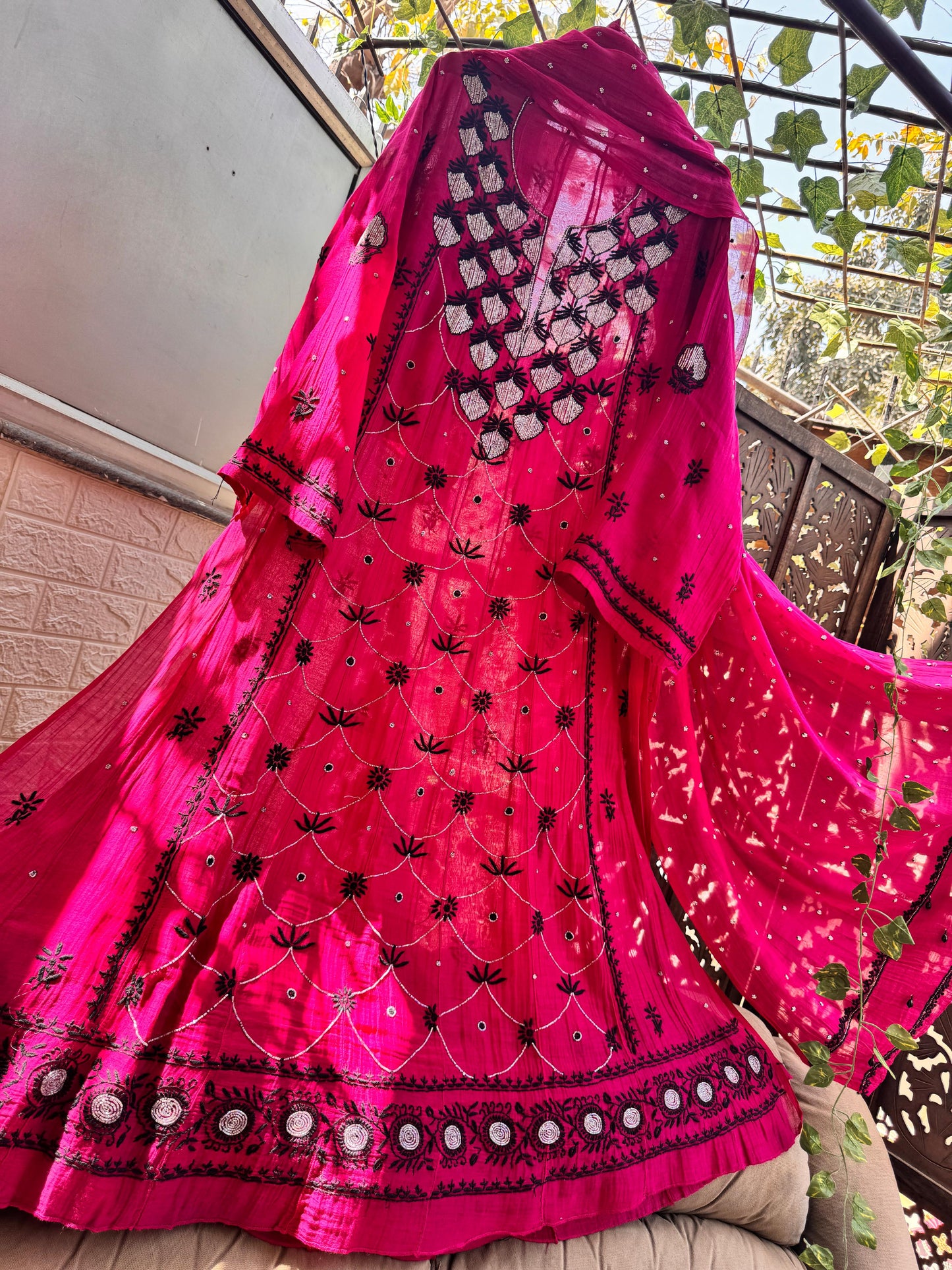EXCLUSIVE CHIKANKARI MULMUL ANARKALI