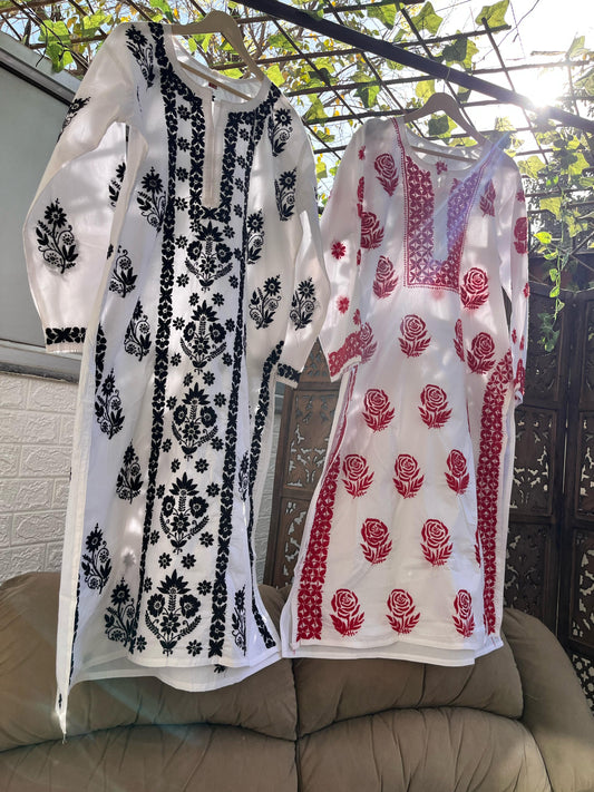 Pure Cotton Kurta with Fine Chikankri Work