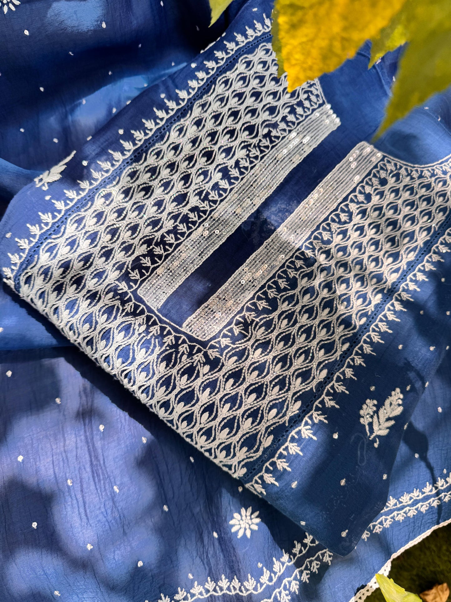 Mulmul Kurta and Dupatta with Chikankari Embroidery