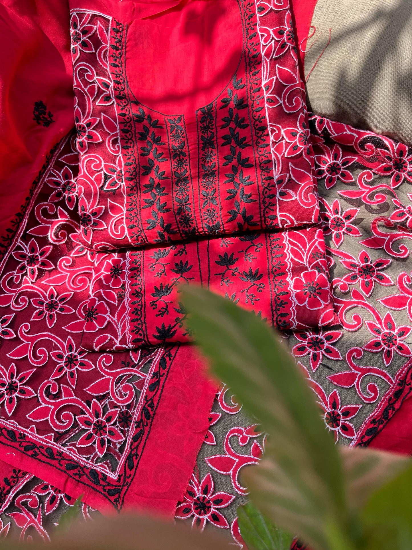Pure Cotton Kurta 4 side embroidered Dupatta