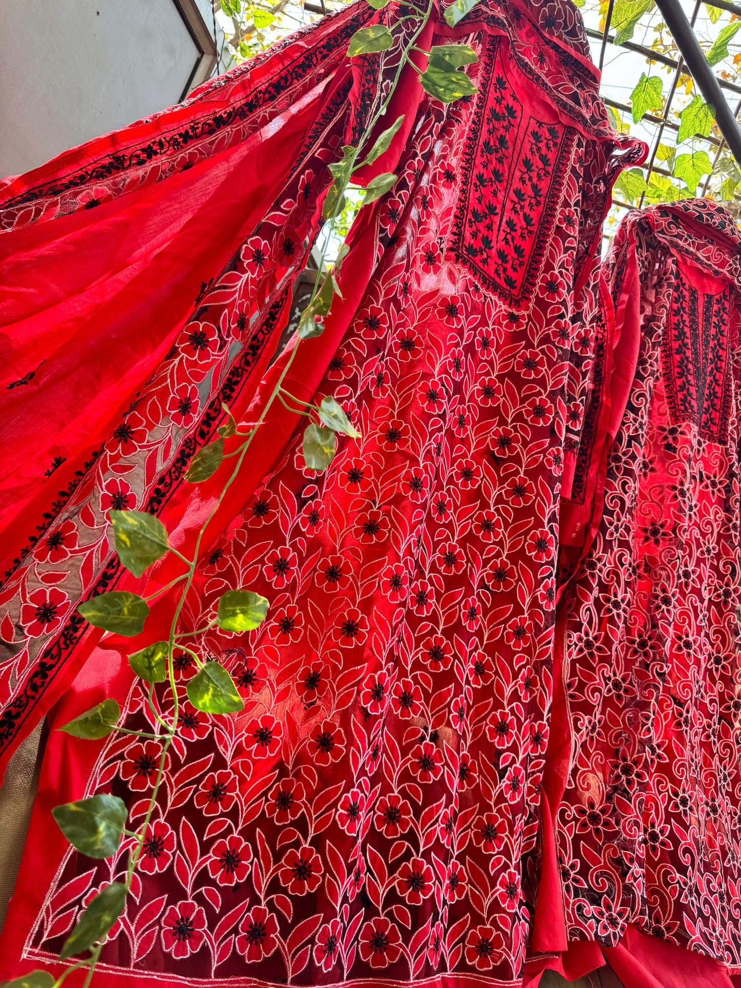 Pure Cotton Kurta 4 side embroidered Dupatta
