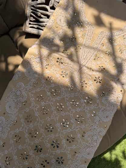 Cotton Kurta with Fine Chikankri Work
