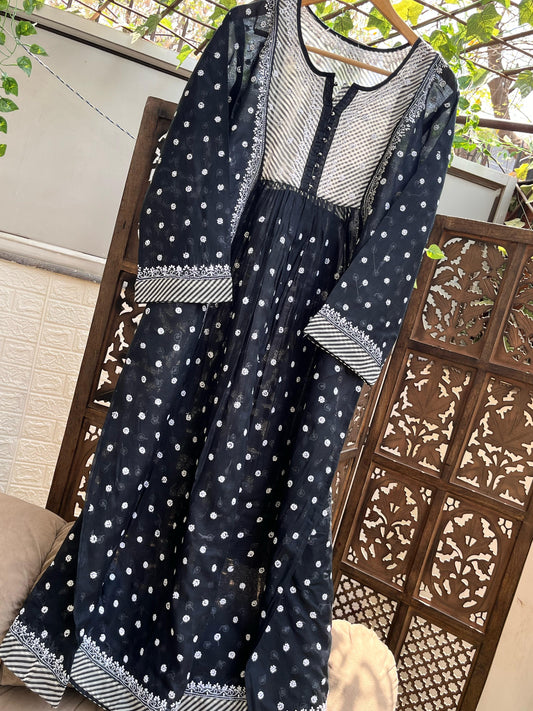 Cotton Mulmul  Semi-Stitched A-Line kurta