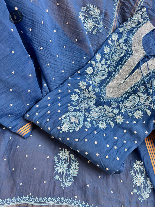 Chikankari Charm with a Pearl-Kissed Touch