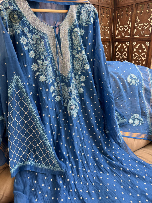Chikankari Charm with a Pearl-Kissed Touch