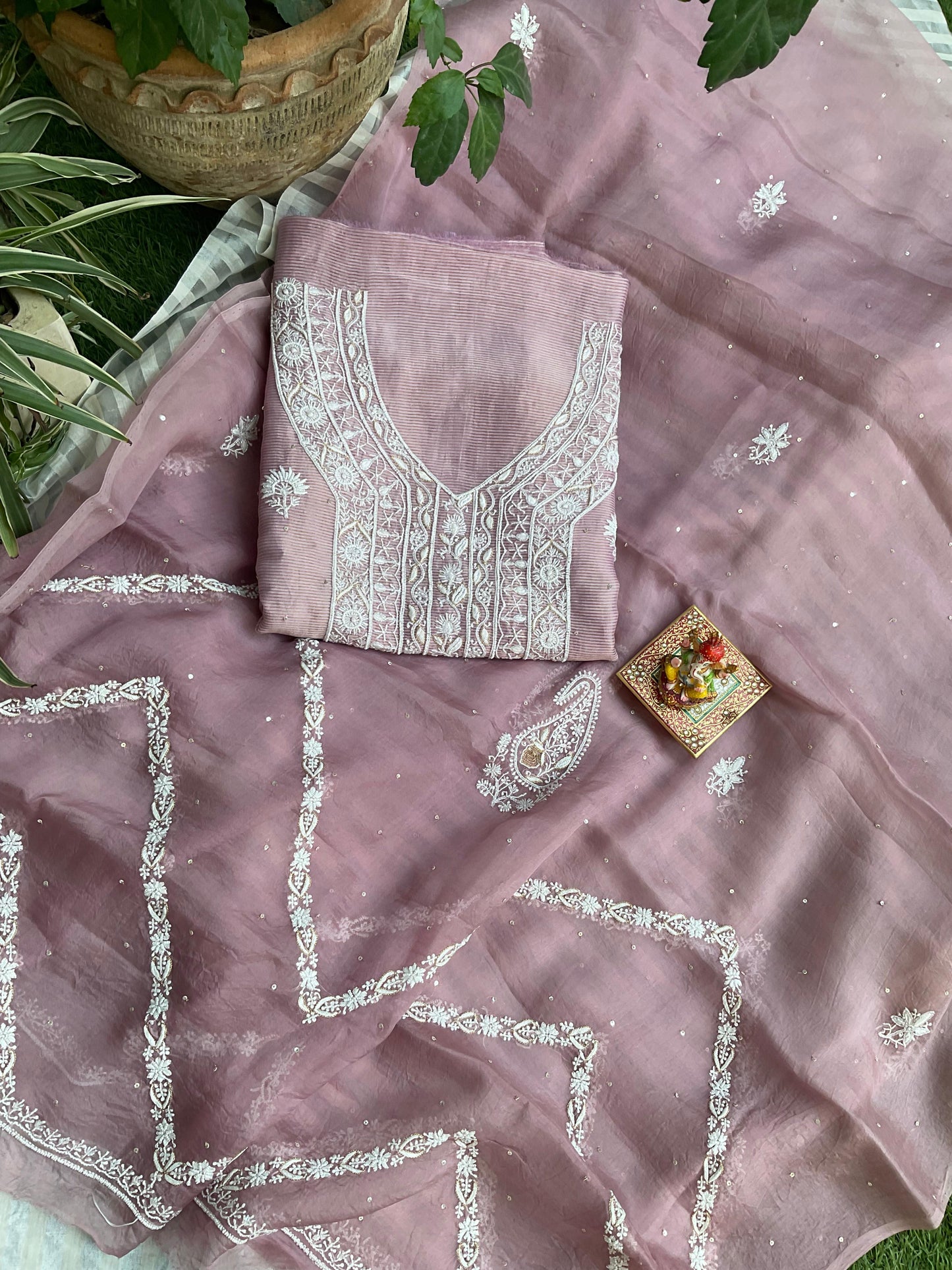 Zari Tissue Chanderi Silk Kurta Set with Noor Silk Organza Dupatta