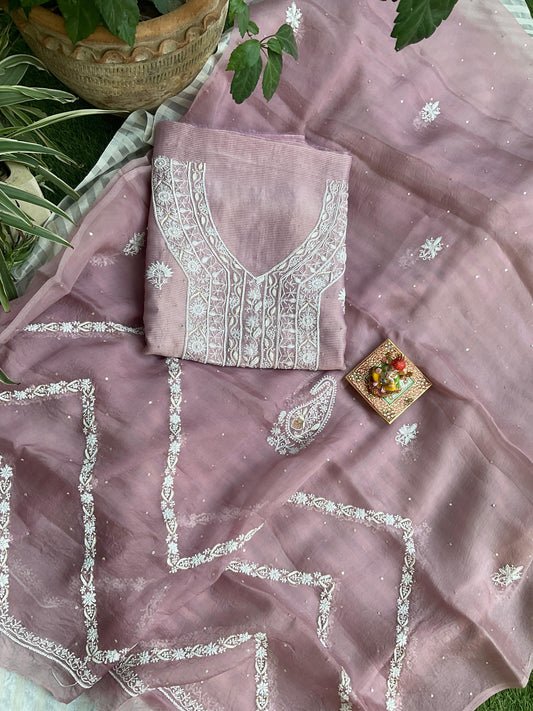 Zari Tissue Chanderi Silk Kurta Set with Noor Silk Organza Dupatta