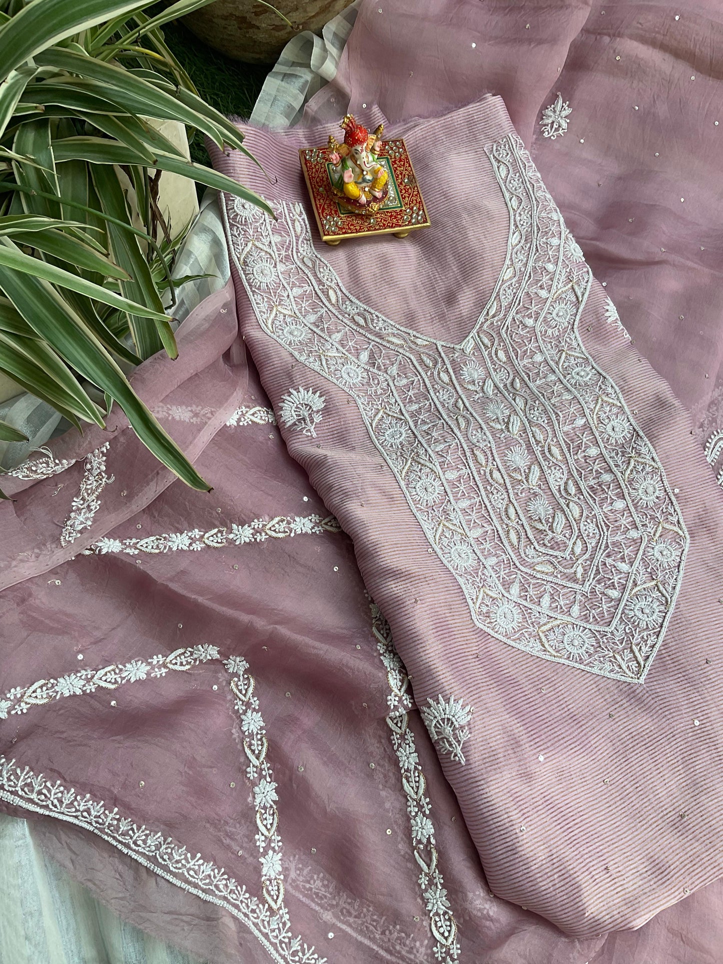 Zari Tissue Chanderi Silk Kurta Set with Noor Silk Organza Dupatta