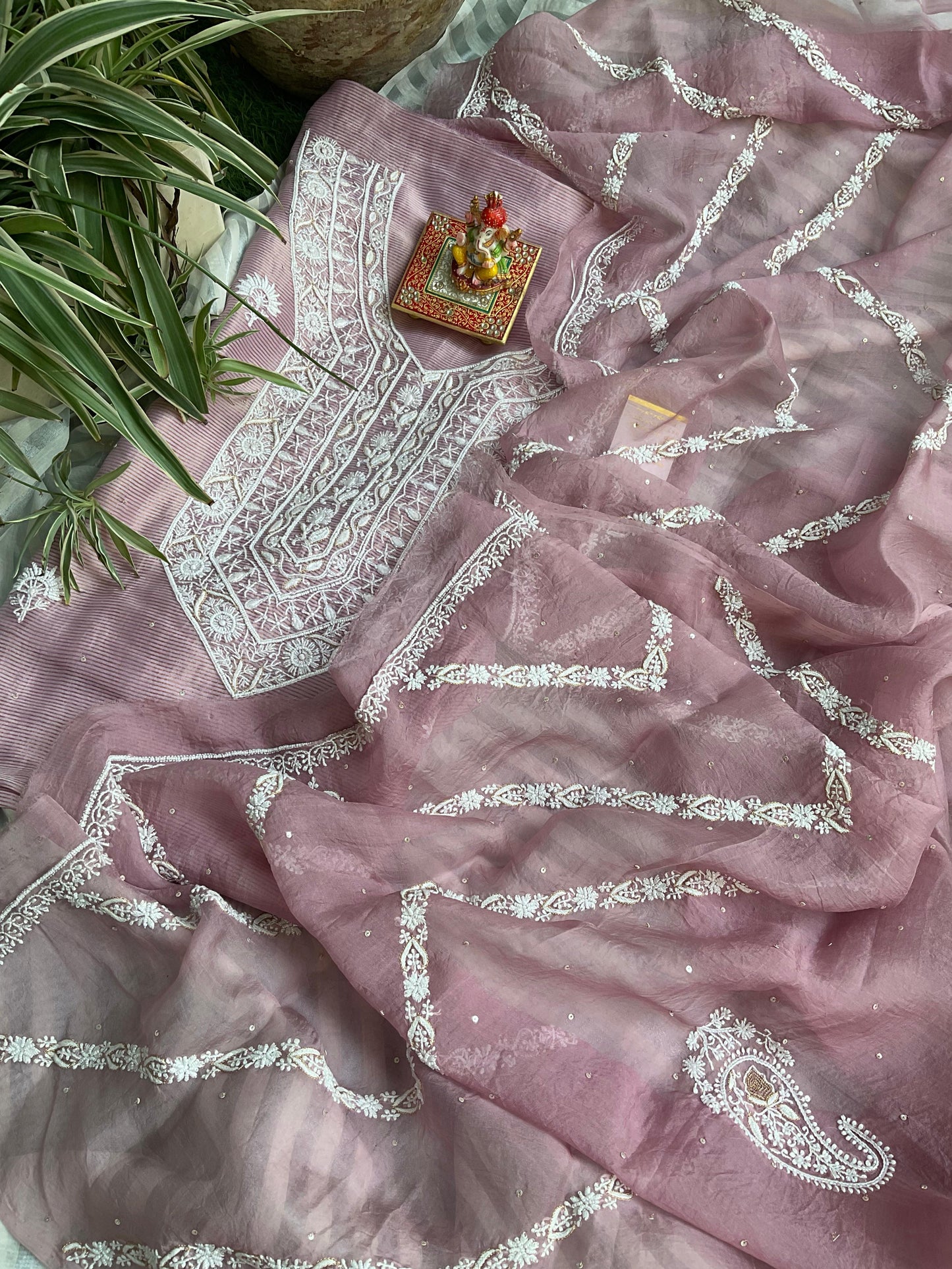 Zari Tissue Chanderi Silk Kurta Set with Noor Silk Organza Dupatta
