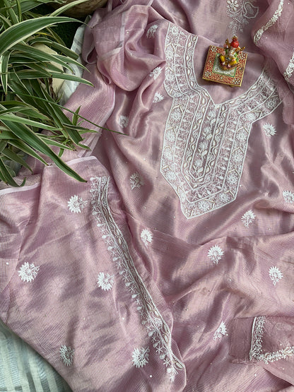 Zari Tissue Chanderi Silk Kurta Set with Noor Silk Organza Dupatta
