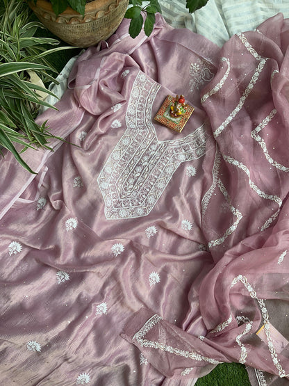 Zari Tissue Chanderi Silk Kurta Set with Noor Silk Organza Dupatta