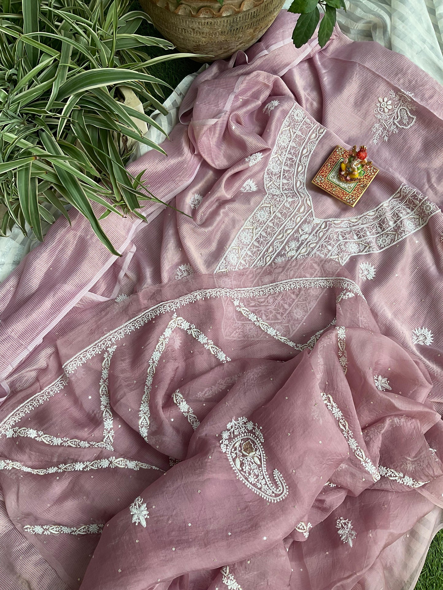 Zari Tissue Chanderi Silk Kurta Set with Noor Silk Organza Dupatta