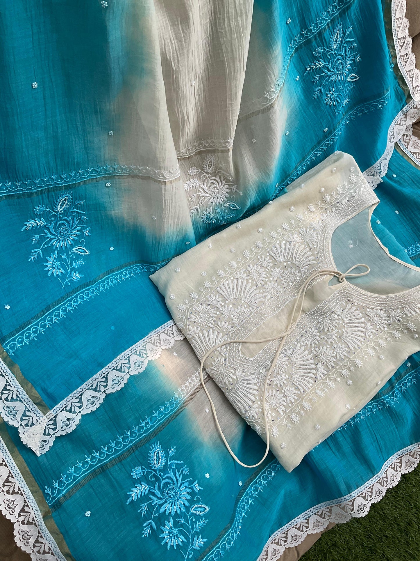 Timeless Mulmul Elegance – A Semi-Stitched Masterpiece