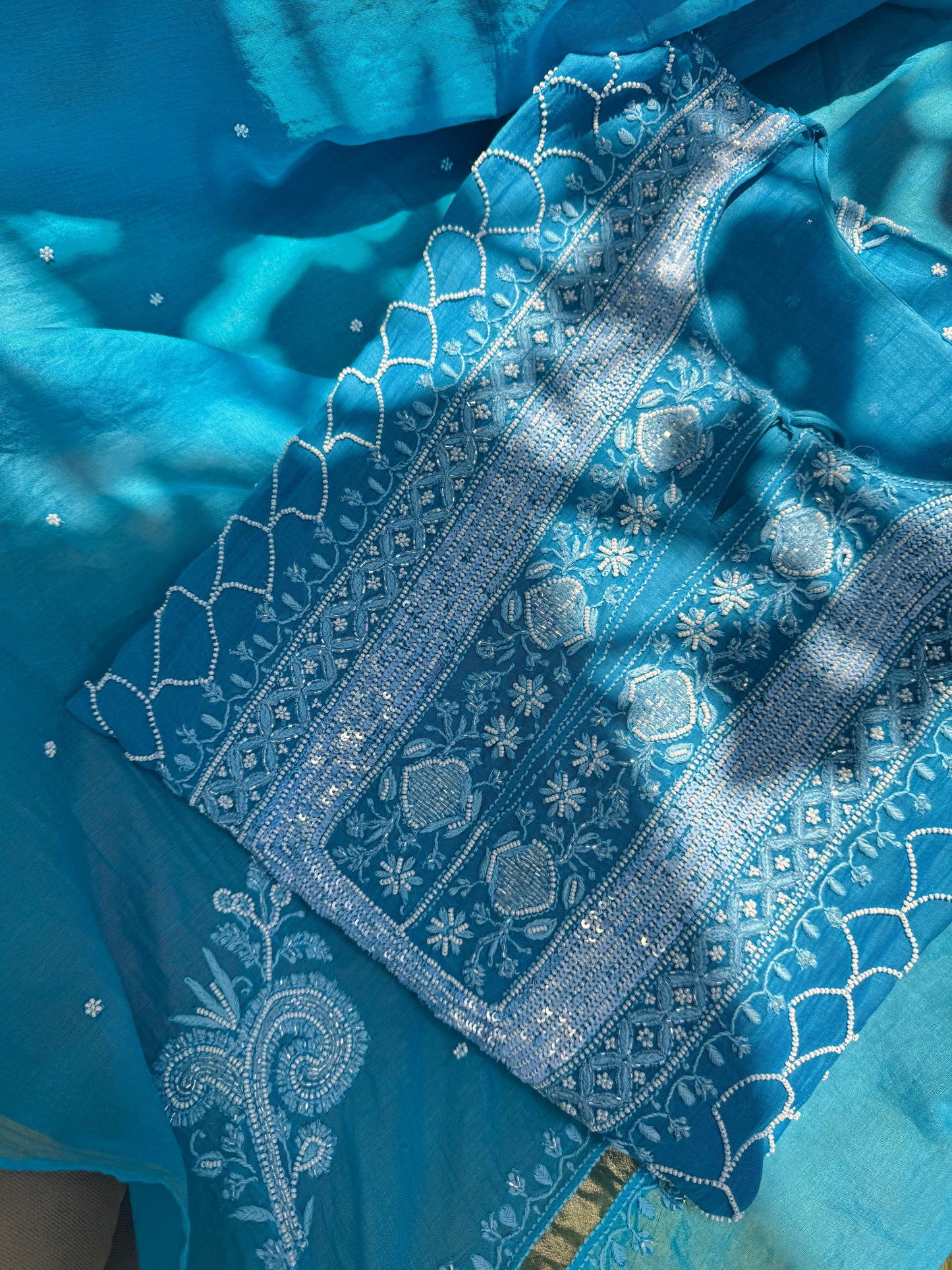 Ferozi Blues – A Celebration of Elegance in Mulmul