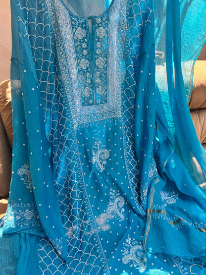 Ferozi Blues – A Celebration of Elegance in Mulmul