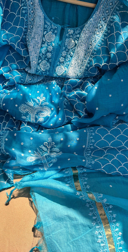 Ferozi Blues – A Celebration of Elegance in Mulmul